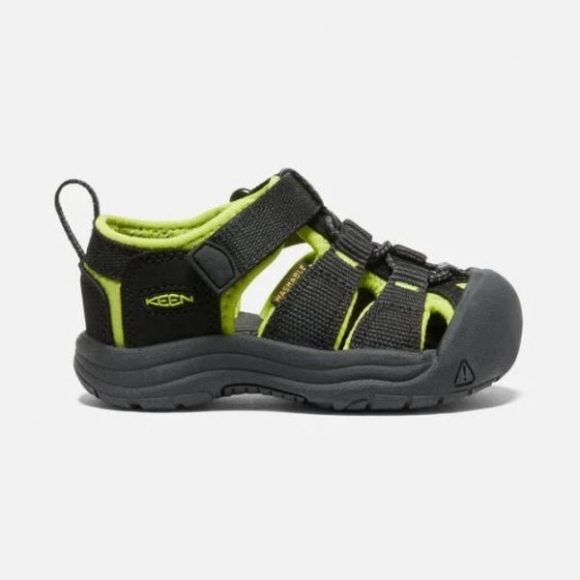 Keen | Toddlers' Newport H2-BLACK/LIME GREEN