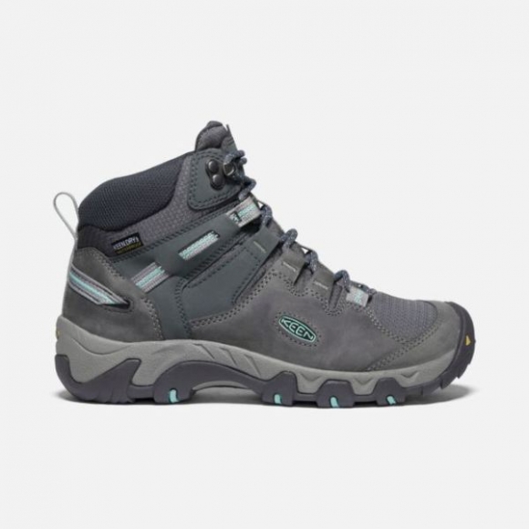 Keen | Women's Steens Leather Waterproof Boot-Steel Grey/Ocean Wave