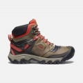 Keen | Men's Ridge Flex Waterproof Boot-Dark Olive/Ketchup