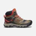 Keen | Men's Ridge Flex Waterproof Boot Wide-Dark Olive/Ketchup