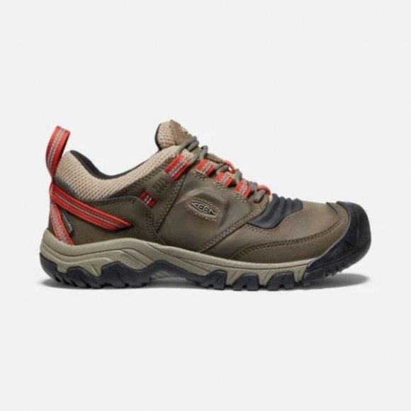 Keen | Men's Ridge Flex Waterproof Wide-TIMBERWOLF/KETCHUP