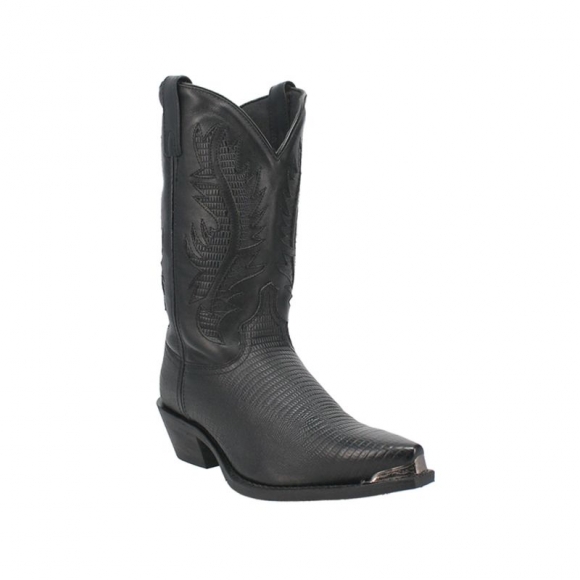 LAREDO MEN'S LIZARD PRINT WESTERN BOOT - SNIP TOE-BLACK | NEW ARRIVALS