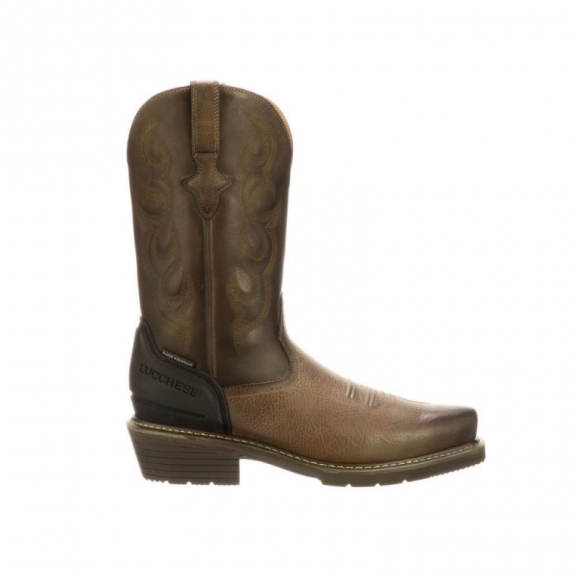 Lucchese Men's Welted Western 12" Work Boot-7 Toe - Stone | Canada Outlet