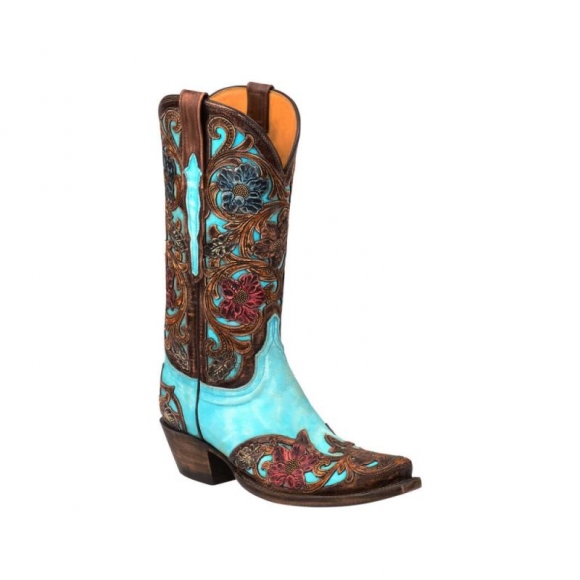 Lucchese Women's Drea - Emerald Blue + Brown | Canada Outlet