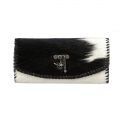 Lucchese Women's Mini Cowprint Clutch - Black/White | Canada Outlet