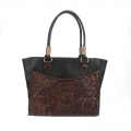 Lucchese Women's Tooled Tote Bag - Black | Canada Outlet