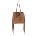 Lucchese Women's Suede Fringe Tote Bag - Tan/Brown/White | Canada Outlet