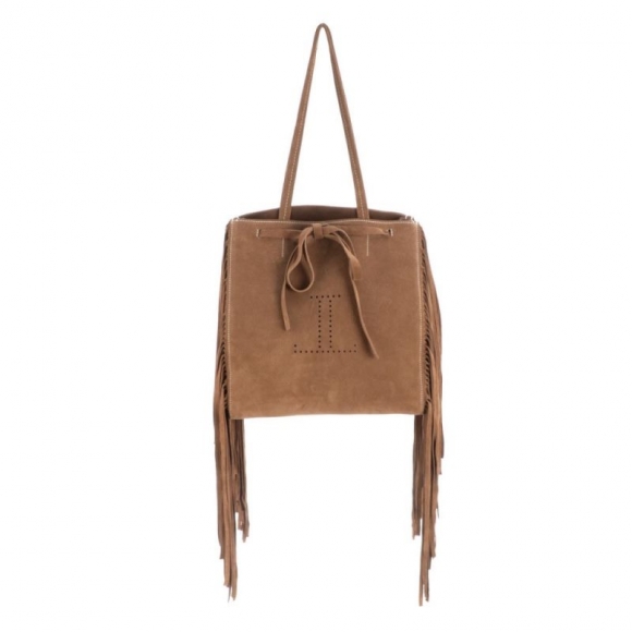 Lucchese Women's Suede Fringe Tote Bag - Tan/Brown/White | Canada Outlet