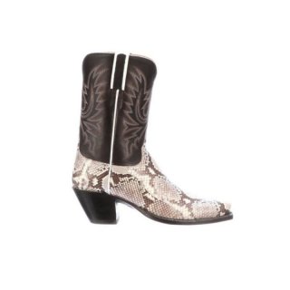 Lucchese Women's Dale Exotic - Black/White + Black | Canada Outlet