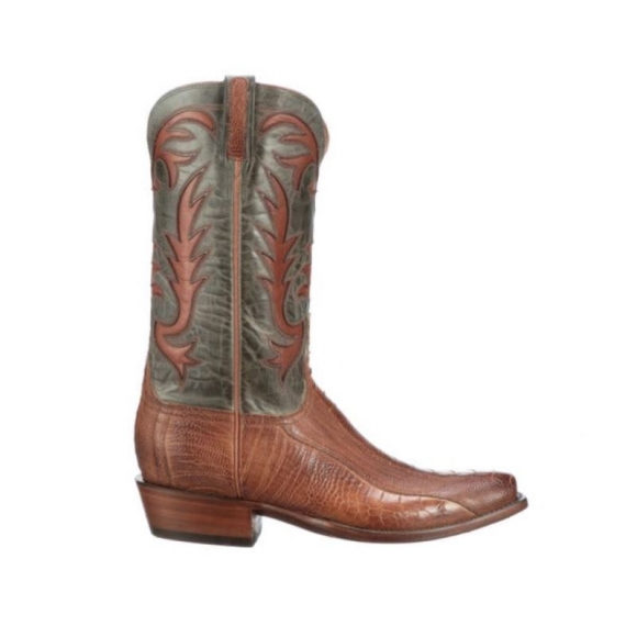 Lucchese Men's Hall Exotic - Brandy + Sky Blue | Canada Outlet