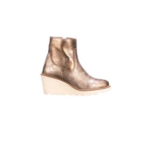 Lucchese Women's Music City Wedge Bootie - Metallic Gold | Canada Outlet