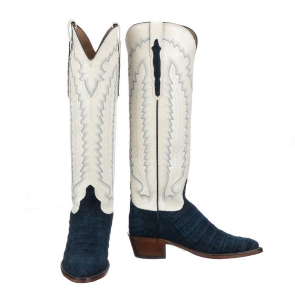 Lucchese Women's Priscilla Exotic - Navy/Cream | Canada Outlet