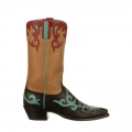 Lucchese Women's Hollywood Rose - Black + Antique Saddle | Canada Outlet