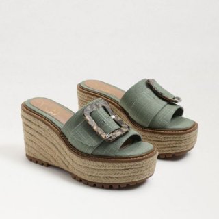 Sam Edelman | Men's Livi Espadrille Wedge Sandal-Soft Jade Linen