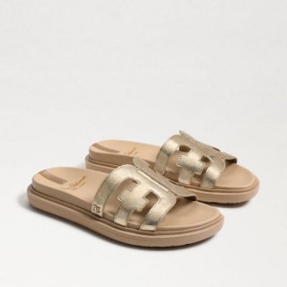 Sam Edelman | Men's Valeri Slide Sandal-Gold Leaf Leather