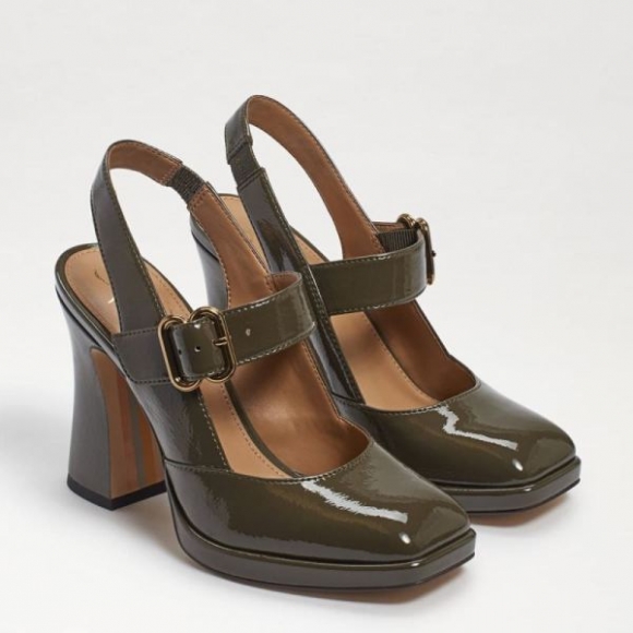 Sam Edelman | Men's Jildie Mary Jane Sling Back Heel-Alpine Green Patent