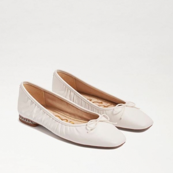 Sam Edelman | Men's Meg Ballet Flat-Bright White Leather