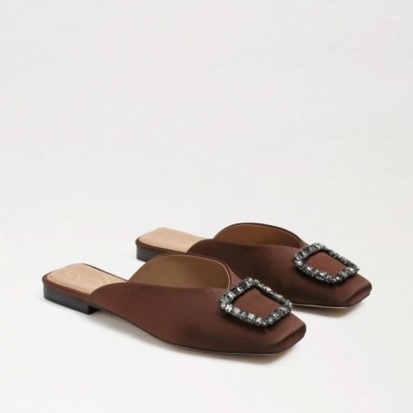 Sam Edelman | Men's Lavina Buckle Mule-Chocolate Satin