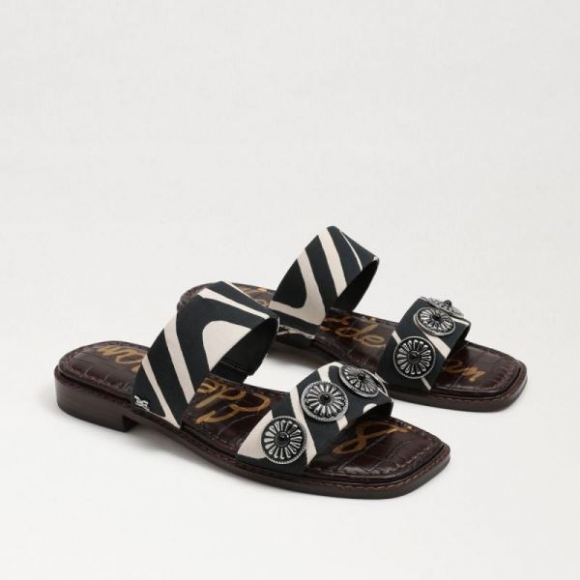 Sam Edelman | Men's Hera Slide Sandal-Black/Natural Zebra