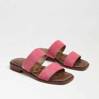 Sam Edelman | Men's Haydee Stitch Slide Sandal-Carmine Rose Suede