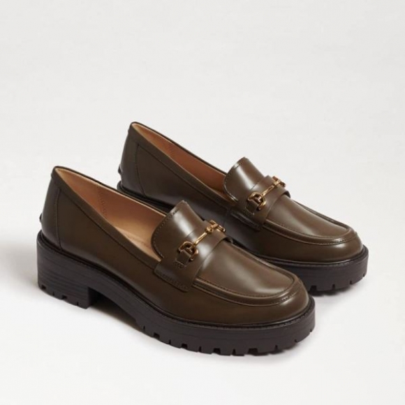 Sam Edelman | Men's Tully Lug Sole Loafer-Alpine Green Box Leather