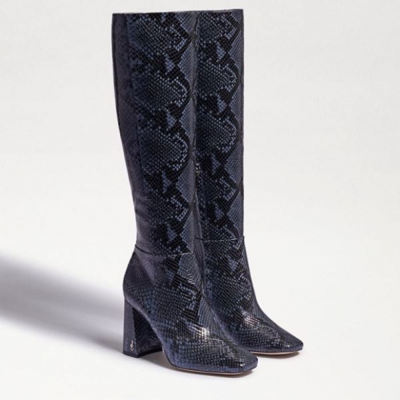 Sam Edelman | Men's Clarem Knee High Boot-Marina Blue Snake