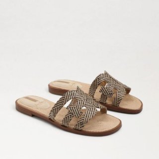 Sam Edelman | Men's Bay Raffia Slide Sandal-Natural/Black