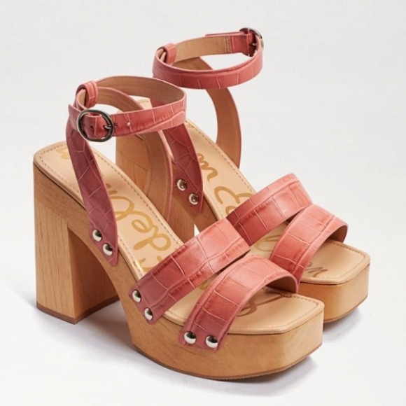 Sam Edelman | Men's Rosalind Platform Heeled Sandal-Terra Rose Croc