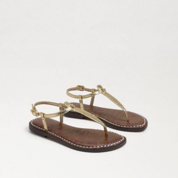 Sam Edelman | Kids Gigi Kids Thong Sandal-Gold Boa Metallic