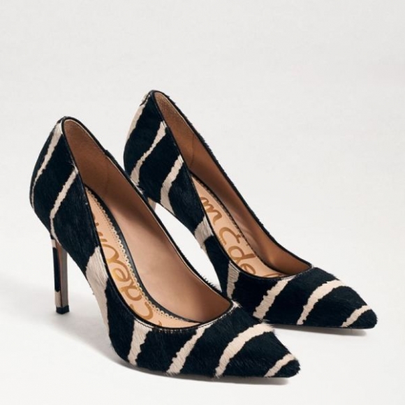 Sam Edelman | Men's Hazel Pointed Toe Heel-Black/Ivory Zebra Brahma