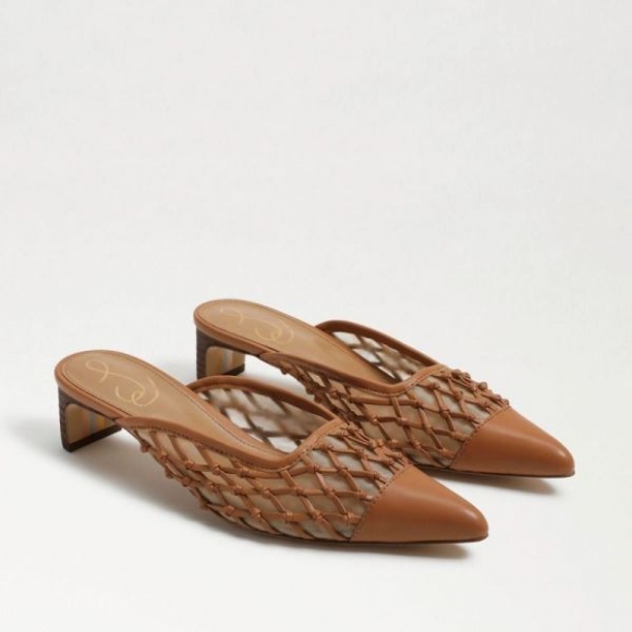 Sam Edelman | Men's Snyder Slip On Kitten Heel-Lt Cuoio Brown Weave