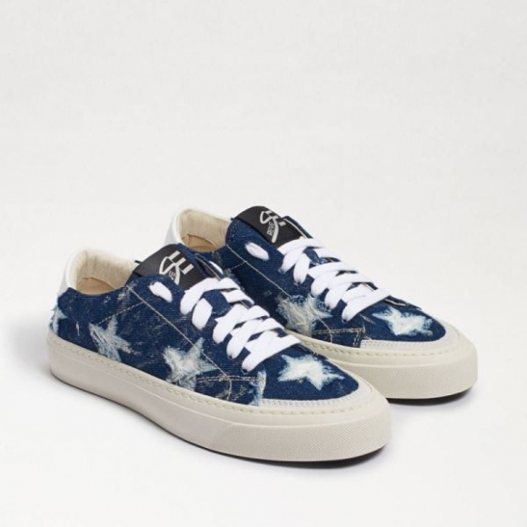 Sam Edelman | Men's Tesmina Sneaker-Navy Distressed Denim