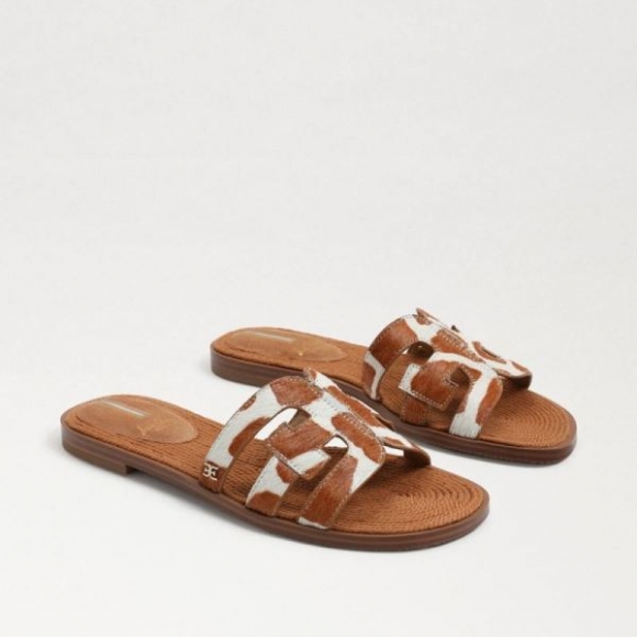 Sam Edelman | Men's Bay Raffia Slide Sandal-Ivory/Tan Giraffe Brahma