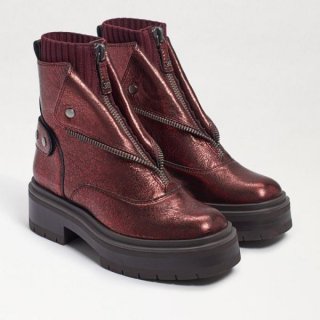 Sam Edelman | Men's Linds Zipper Chelsea Boot-Bordeaux Distressed Leather