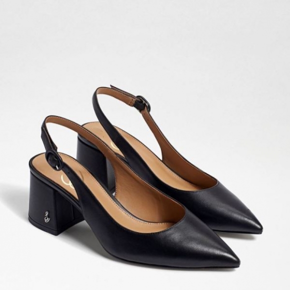 Sam Edelman | Men's Petra Pointed Toe Slingback-Black Leather