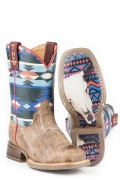 TIN HAUL | LITTLE GIRLS AWESOME AZTEC WITH BULL SKULL SOLE-BROWN | CANADA OUTLET