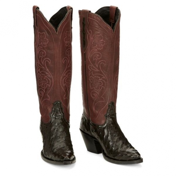 Tony Lama | Women's INES FULL QUILL-Black Cherry