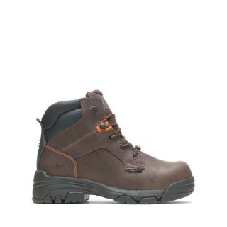 WOLVERINE | MEN'S MERLIN WATERPROOF COMPOSITE-TOE 6" WORK BOOT-Brown