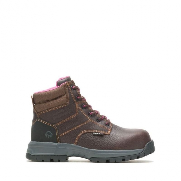 WOLVERINE | WOMEN'S PIPER WATERPROOF COMPOSITE-TOE 6" WORK BOOT-Brown