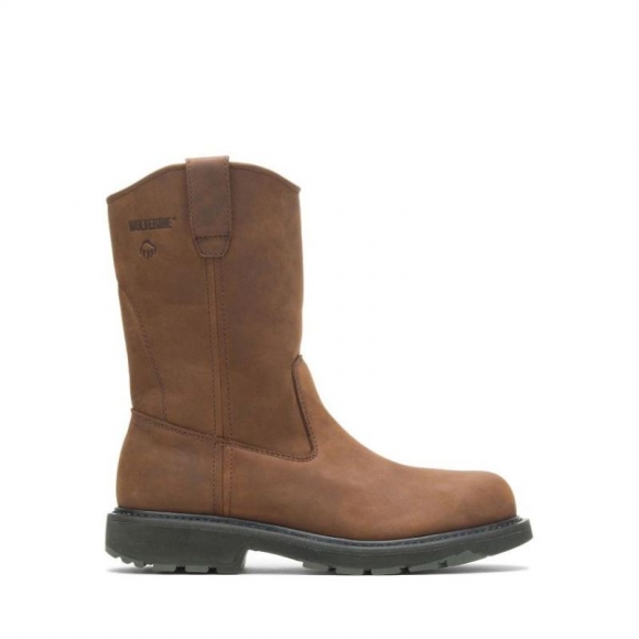 WOLVERINE | MEN'S DD WORK STEEL TOE WELLINGTON-Brown