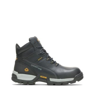 WOLVERINE | MEN'S TARMAC WATERPROOF REFLECTIVE COMPOSITE-TOE 6" WORK BOOT-Black