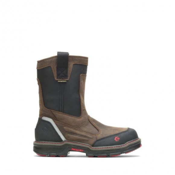 WOLVERINE | MEN'S OVERMAN WATERPROOF CARBONMAX WELLINGTON-Brown/Black