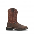 WOLVERINE | MEN'S RANCHER WATERPROOF STEEL-TOE WELLINGTON-Rust/Brown