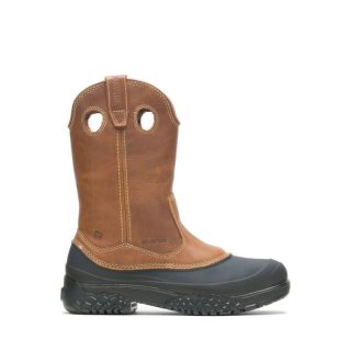 WOLVERINE | MEN'S SWAMPMONSTER WATERPROOF STEEL-TOE WELLINGTON WORK BOOT-Tan