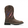 WOLVERINE | MEN'S RANCHER CLAW STEEL TOE WELLINGTON-Brown/Flag