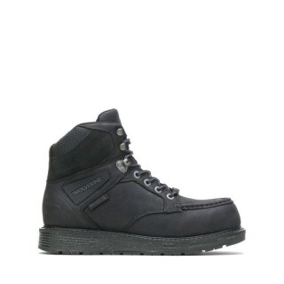 WOLVERINE | MEN'S HELLCAT ULTRASPRING MOC TOE WEDGE 6" CARBONMAX WORK BOOT-Black