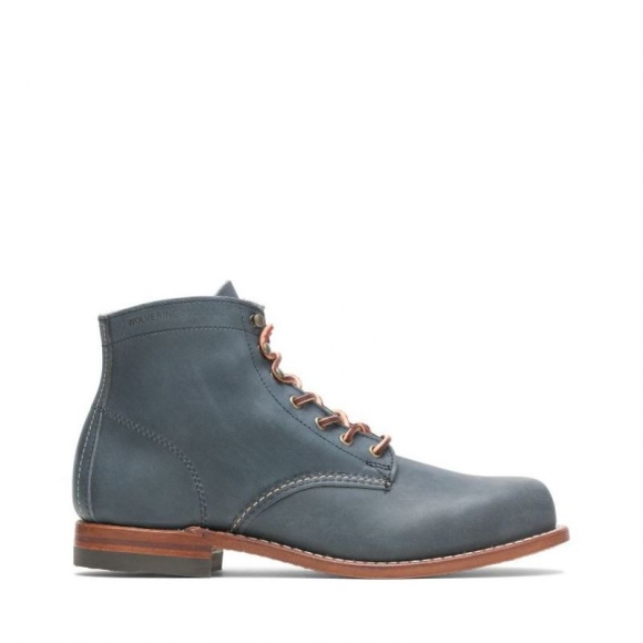 WOLVERINE | MEN'S OLIVE TANNED - 1000 MILE PLAIN-TOE ORIGINAL BOOT-Navy