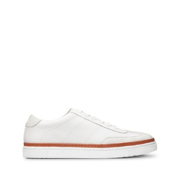 WOLVERINE | MEN'S BLVD COURT SNEAKER-White Leather/Stone Suede