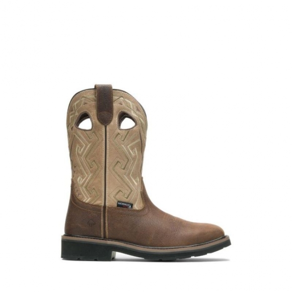 WOLVERINE | WOMEN'S RANCHER AZTEC STEEL-TOE WELLINGTON WORK BOOT-Bone