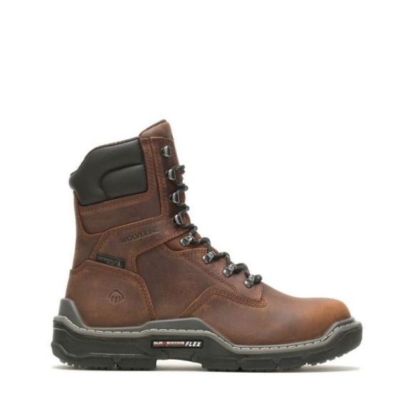 WOLVERINE | MEN'S RAIDER DURASHOCKS WATERPROOF 8" CARBONMAX WORK BOOT-Peanut